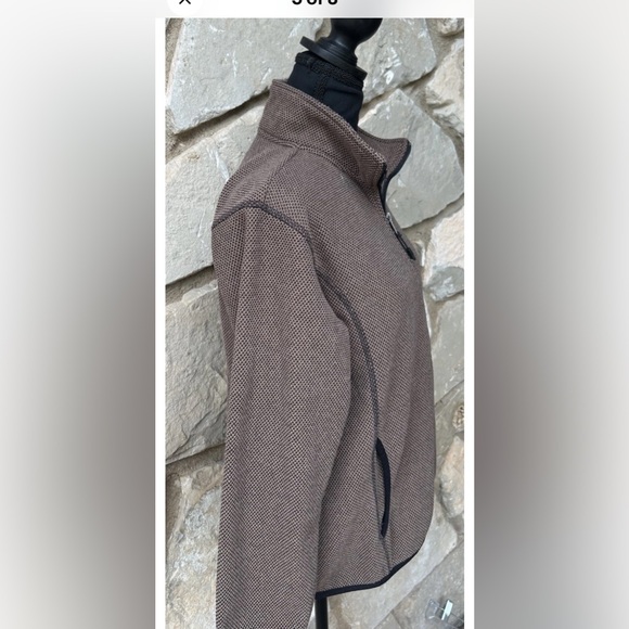 Powder River Outfitters Womens L‎ XL Brown Diamond Fleece Pullover Quarter Zip - Picture 5 of 8